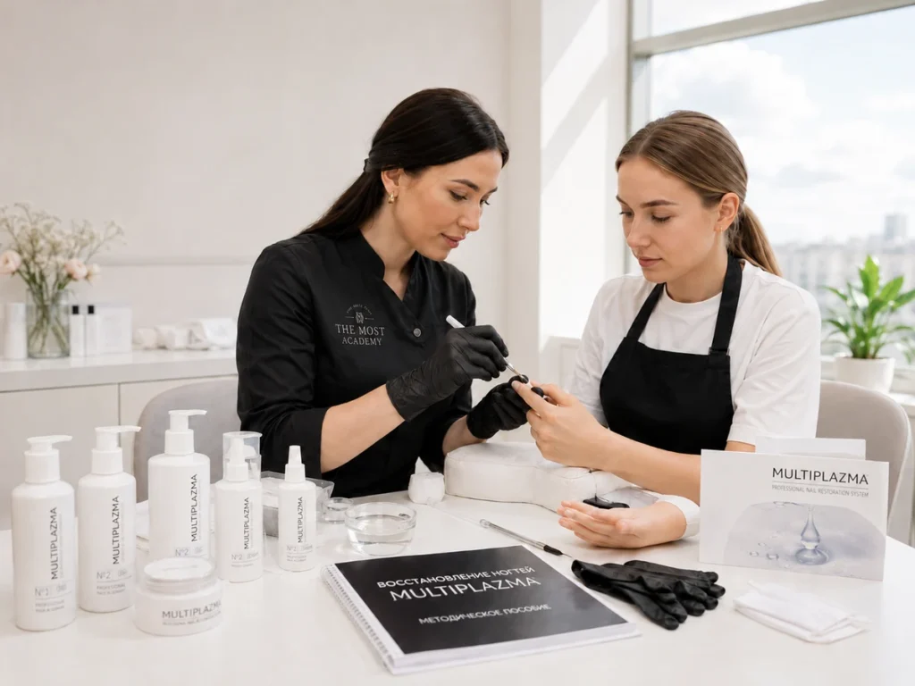 Практическое обучение восстановлению ногтей Multiplazma в Академии THE MOST в Иркутске